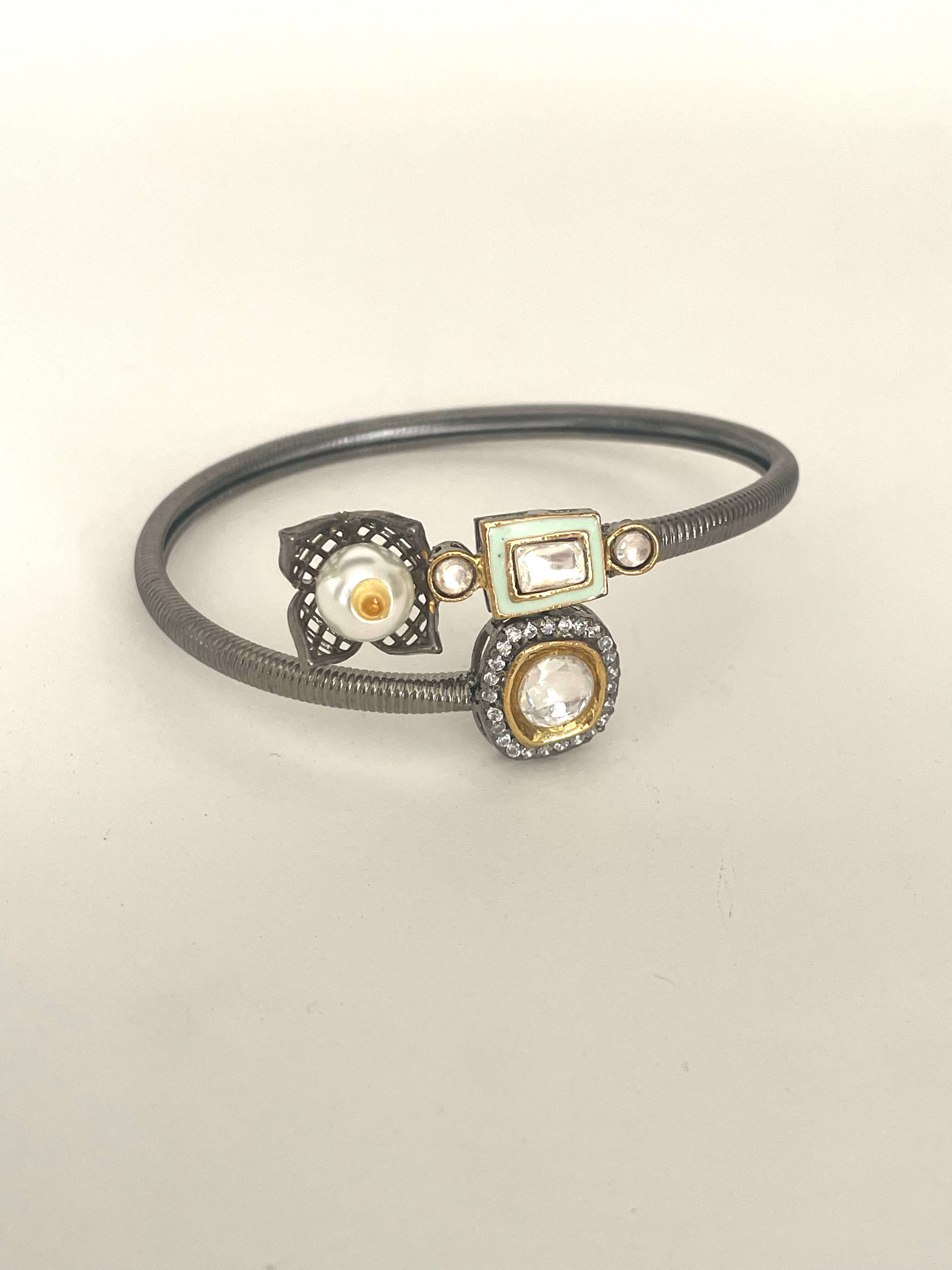 Aria Polki Silver Bracelet